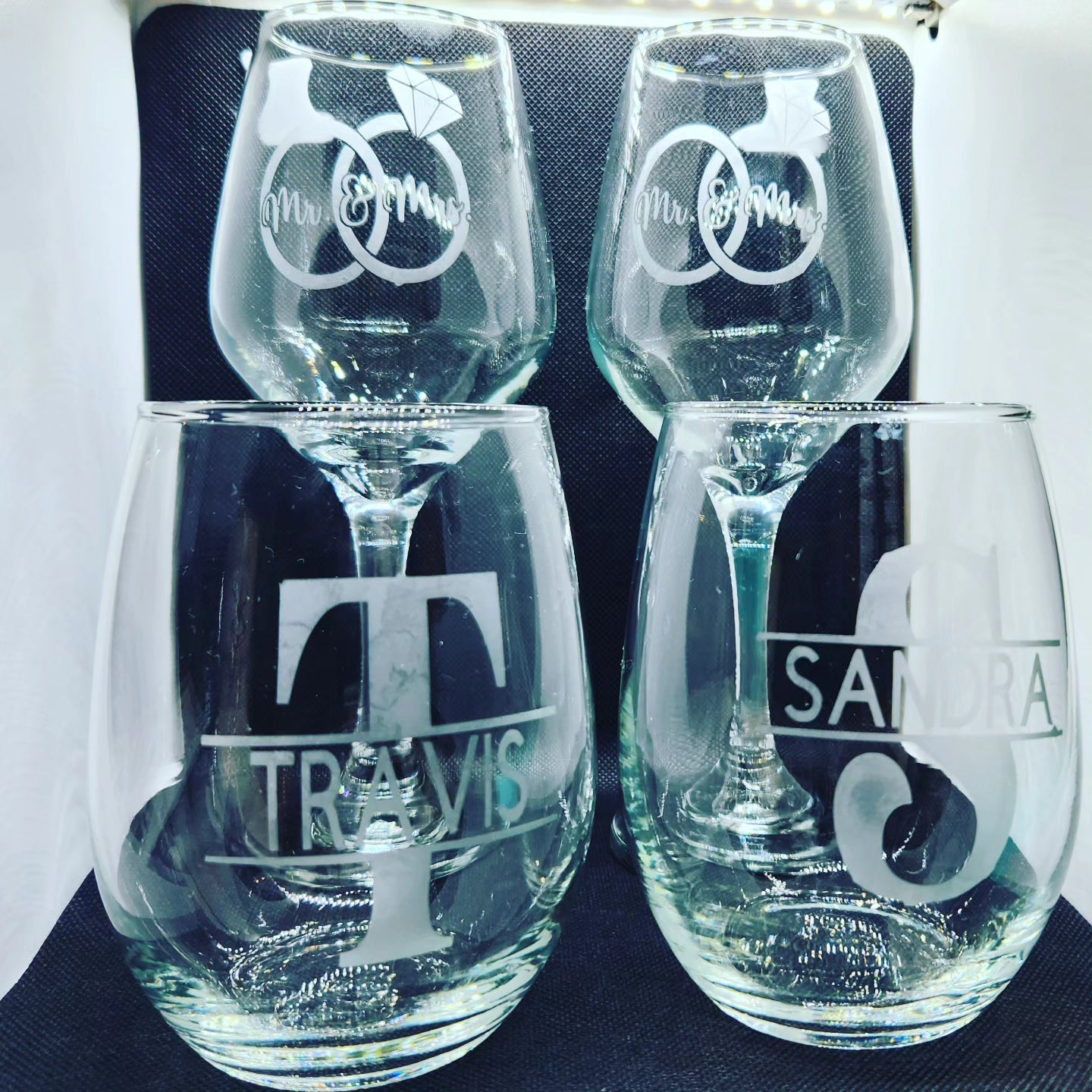 Custom-made etching glassware