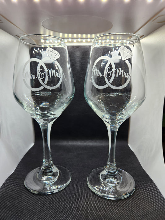 Custom-made etching glassware